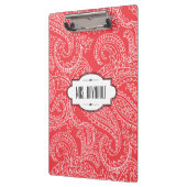 Personalisiertes rotes Paisley-Klemmbrett Klemmbrett (Links)