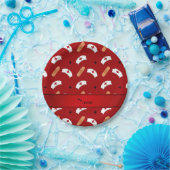 Personalisiertes rotes pappteller (Party)