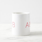 Personalisiertes rotes Pärchen-Monogramm Kaffeetasse (Mittel)