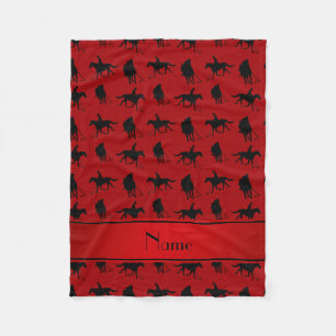 Personalisiertes rotes Polonamensmuster Fleecedecke