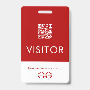 Personalisiertes rotes QR-Code-Besucherabzeichen m Ausweis