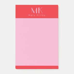 Personalisiertes, rotes Rosa minimalistisch stilvo Post-it Klebezettel