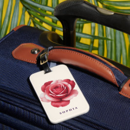 Personalisiertes rotes Rosen-Gepäckanhänger Elegan Gepäckanhänger