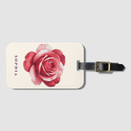 Personalisiertes rotes Rosen-Gepäckanhänger Elegan Gepäckanhänger