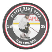 Personalisiertes Rotes Schwarz-weiß | Team Ice Eishockey Puck (Vorderseite)