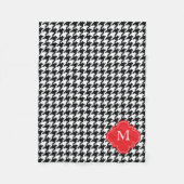 Personalisiertes rotes Schwarz-weißes Fleecedecke (Vorderseite)