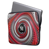 Personalisiertes Rotes Schwarzes Gradient Spiral F Laptopschutzhülle (Vorderseite Links)