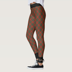 Personalisiertes rotes schwarzes TAN kariert mit Leggings