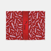 Personalisiertes rotes Specknamensmuster Fleecedecke (Vorderseite (Horizontal))