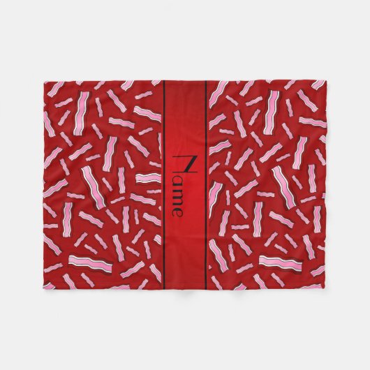 Personalisiertes rotes Specknamensmuster Fleecedecke (Vorderseite (Horizontal))