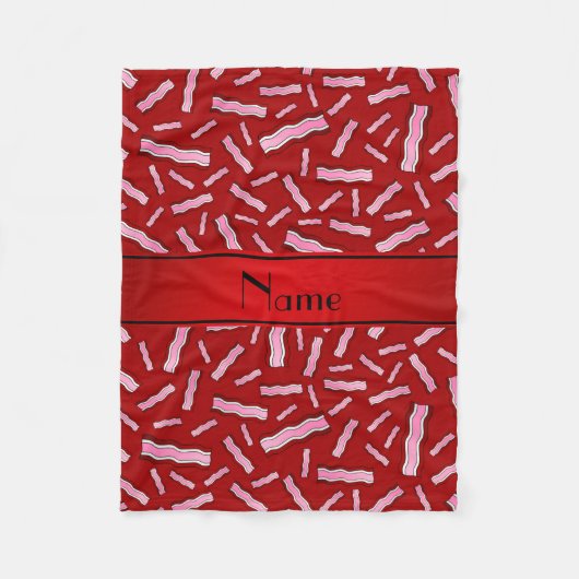 Personalisiertes rotes Specknamensmuster Fleecedecke (Vorderseite)