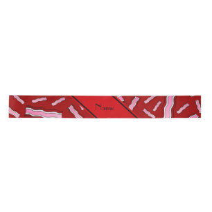 Personalisiertes rotes Specknamensmuster Satinband