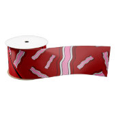 Personalisiertes rotes Specknamensmuster Satinband (Spule)