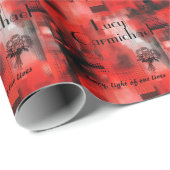Personalisiertes, rotes und schwarzes Geschenkpapi Geschenkpapier (Rolleneckpunkt)