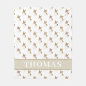 Personalisiertes Rotes und Weißes Corgi Fleecedecke (Vorderseite)