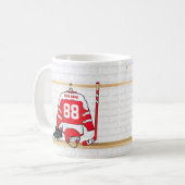 Personalisiertes rotes und weißes Eis-Hockey Kaffeetasse (Vorderseite Links)