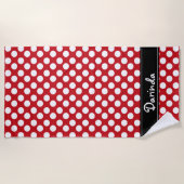 Personalisiertes rotes und weißes strandtuch (Vorderseite)