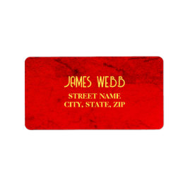 Personalisiertes rotes Velvet Muster drucken Adressaufkleber