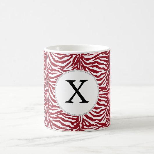 Personalisiertes rotes Zebra-Streifen-Muster Kaffeetasse (Mittel)