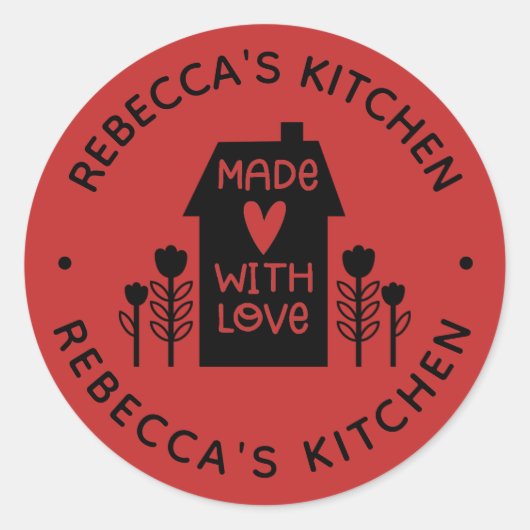 Personalisiertes Rothaus mit Liebe Runder Aufkleber (Vorderseite)