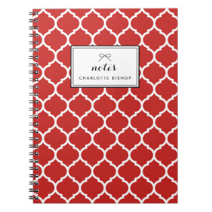 Personalisiertes Rotquatrefolienmuster Notizblock