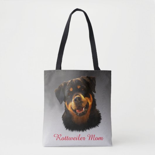 Personalisiertes Rottweiler Dog Colour Portrait Tasche (Vorderseite)