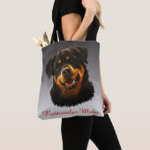 Personalisiertes Rottweiler Dog Colour Portrait Tasche (Von Nahem)