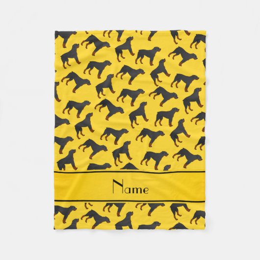 Personalisiertes Rottweiler-Hundsmuster Fleecedecke (Vorderseite)
