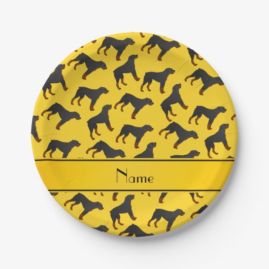 Personalisiertes Rottweiler-Hundsmuster Pappteller (Vorderseite)