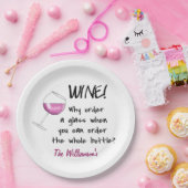 Personalisiertes Rotwein-lustiges Pappteller (Party)