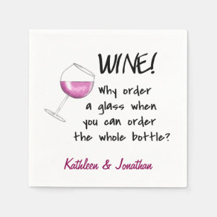 Personalisiertes Rotwein-lustiges Serviette