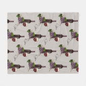 Personalisiertes Rotwein-Muster Fleecedecke (Vorderseite (Horizontal))