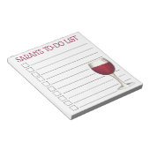 Personalisiertes Rotweinglas Notizblock (angewinkelt)