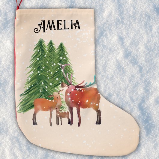 Personalisiertes Rotwild Kleiner Weihnachtsstrumpf