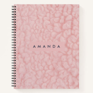 Personalisiertes Rouge Pastell Rosa Kunstfell Notizblock