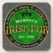 Personalisiertes, Round Irish Pub Logo Getränkeuntersetzer (Vorderseite)