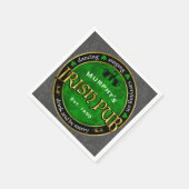 Personalisiertes Round Irish Pub Logo Serviette (Ecke)