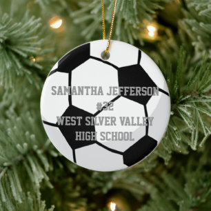 Personalisiertes Round Soccer Ball Sports Ornament