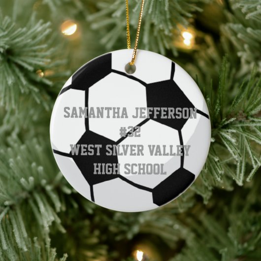 Personalisiertes Round Soccer Ball Sports Ornament (Baum)