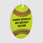 Personalisiertes Round Softball Sports Ornament (Vorderseite)