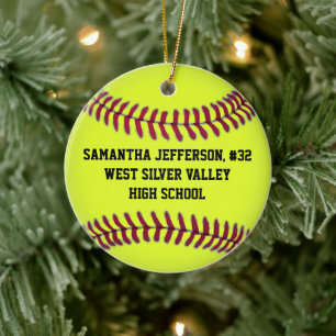 Personalisiertes Round Softball Sports Ornament