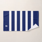 Personalisiertes Royal Blue & White Stripes Muster Badhandtuch Set (Handtuch)