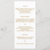Personalisiertes Royal Golden Shiny Wedding Menu Menükarte (Rückseite)