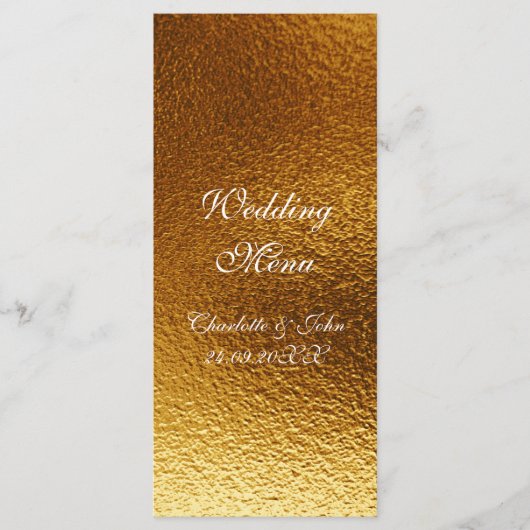 Personalisiertes Royal Golden Shiny Wedding Menu Menükarte (Vorderseite)