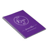 Personalisiertes Royal Lila and White Business Log Notizblock (Rechte Seite)