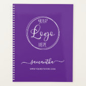 Personalisiertes Royal Lila and White Business Log Planer (Vorderseite)