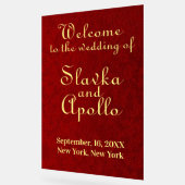 Personalisiertes Royal Velvet Wedding Willkommensz Acrylschild (Winkel)
