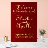 Personalisiertes Royal Velvet Wedding Willkommensz Acrylschild (Hochzeit)