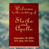 Personalisiertes Royal Velvet Wedding Willkommensz Acrylschild (Neutral)