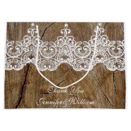 Personalisiertes Royal Wedding Rustic Lace Geschen Große Geschenktüte